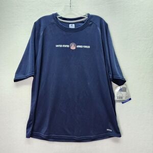Russell Athletic Mens XL‎ United States Armed Forces Navy Blue Performance Shirt